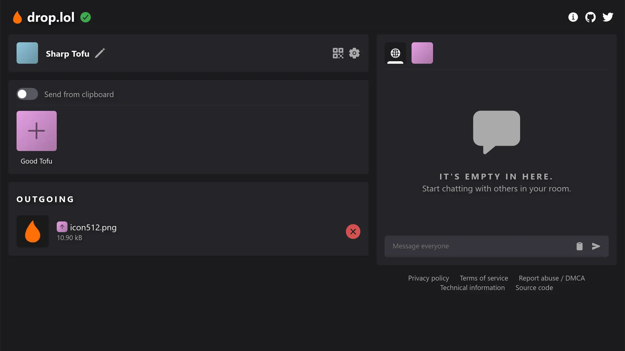 screenshot of filderop - desktop